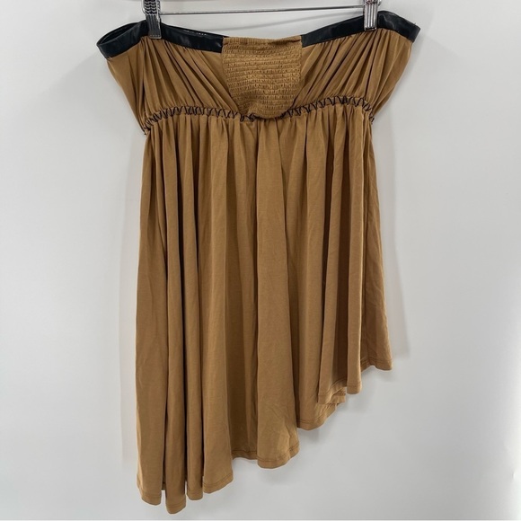 NWT Free People Grunge Strapless Asymmetrical Fairy Goblincore Faux Leather Top - Picture 5 of 12